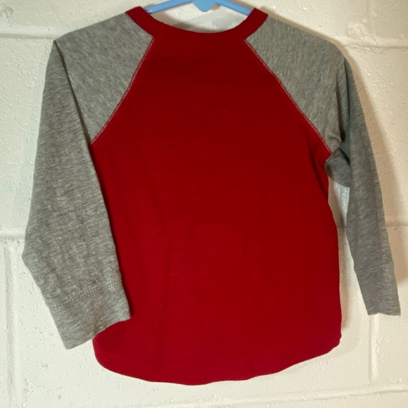 Primary Red & Gray Long Sleeve Baseball T-Shirt - Picture 3 of 6